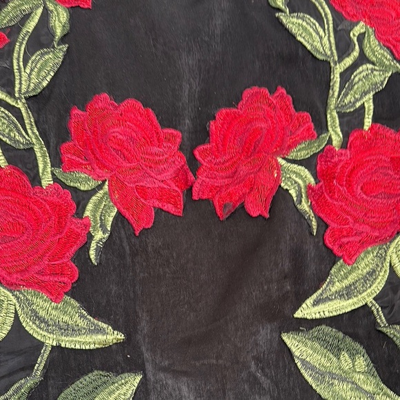 Black Bomber Jacket with Ribbed Collar and Gold Zipper - Picture 3 of 3